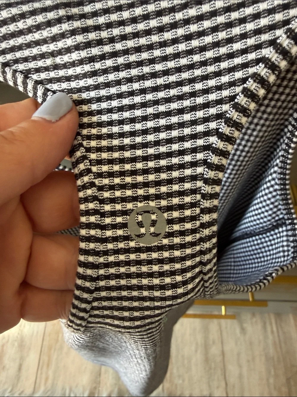 lululemon athletica Black and White Striped Racerback Tank